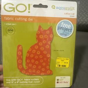AccuQuilt GO! Calico Cat Fabric Cutting Die #55065 New Sealed Quilt Applique